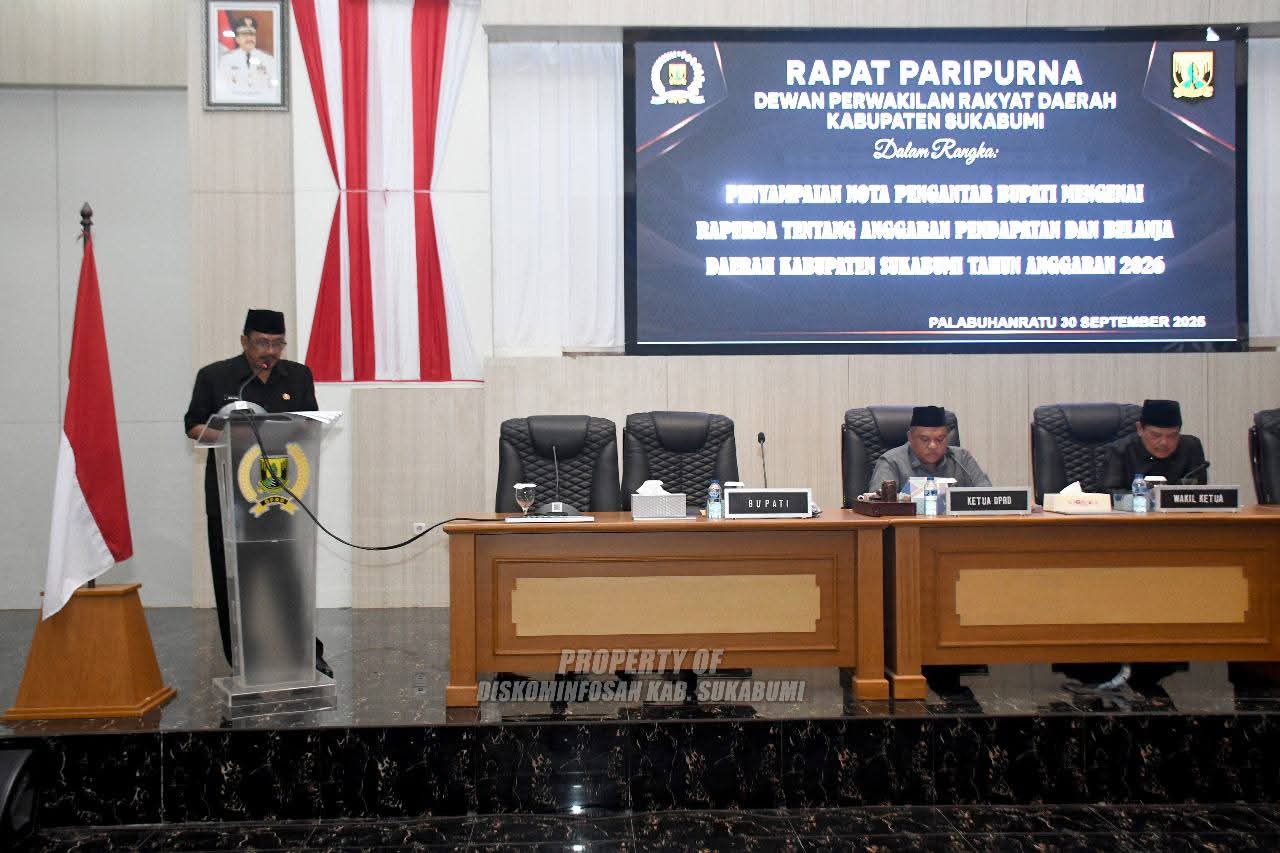 DPRD Kabupaten Sukabumi Gelar Paripurna, Bupati Sampaikan Nota Pengantar Raperda